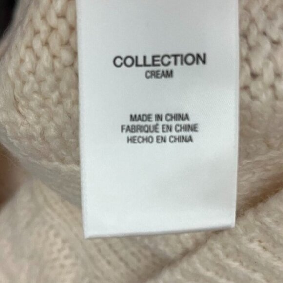 Joe’s Jeans Cable Knit Ruffle Sleeve Turtleneck Sweater Cream Ivory M - Picture 11 of 12